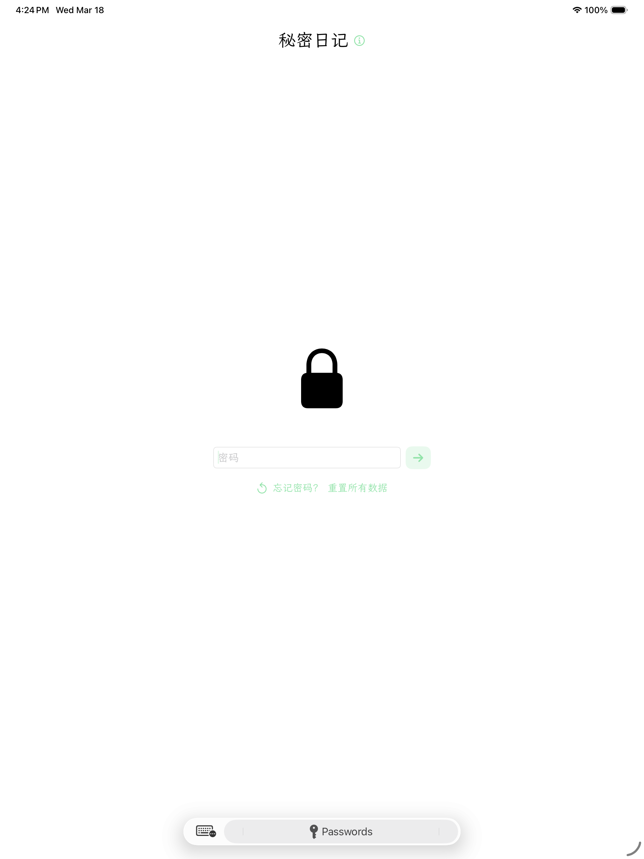 iPad 日记密码